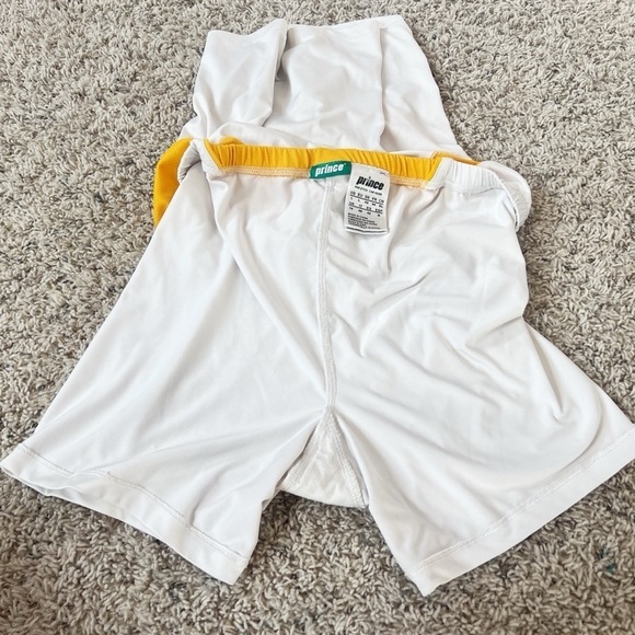 Prince Vintage Athletic Tennis Skort White Yellow Pull On Waist Size Large - Picture 6 of 7